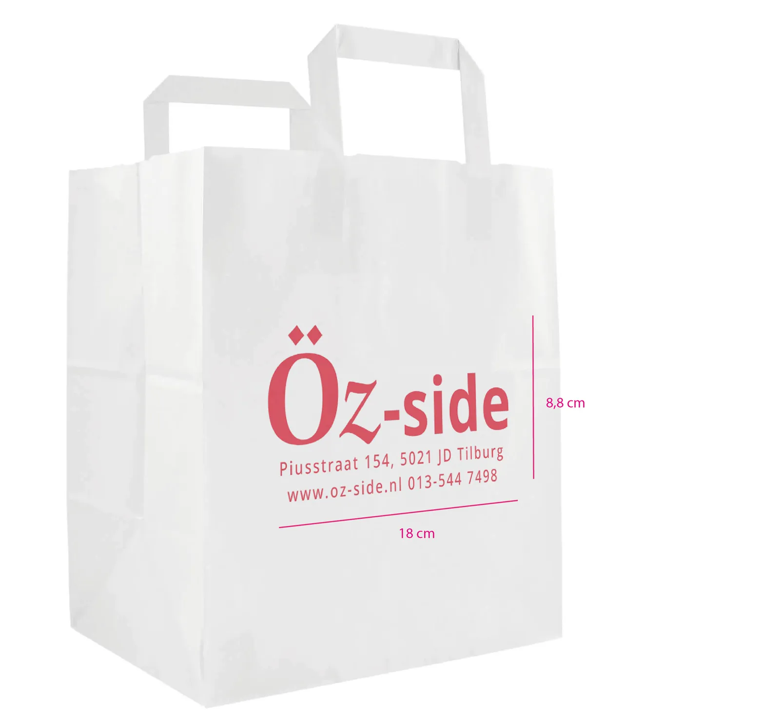 Ozside: ontwerp voor de afhaaltas.