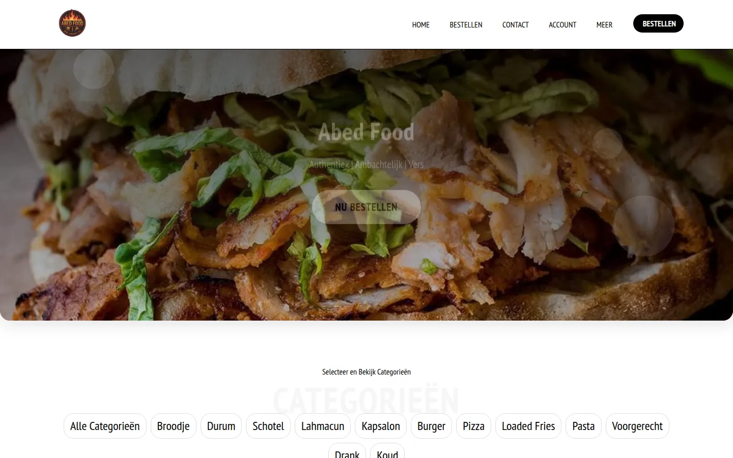 Screenshot van Abedfood
