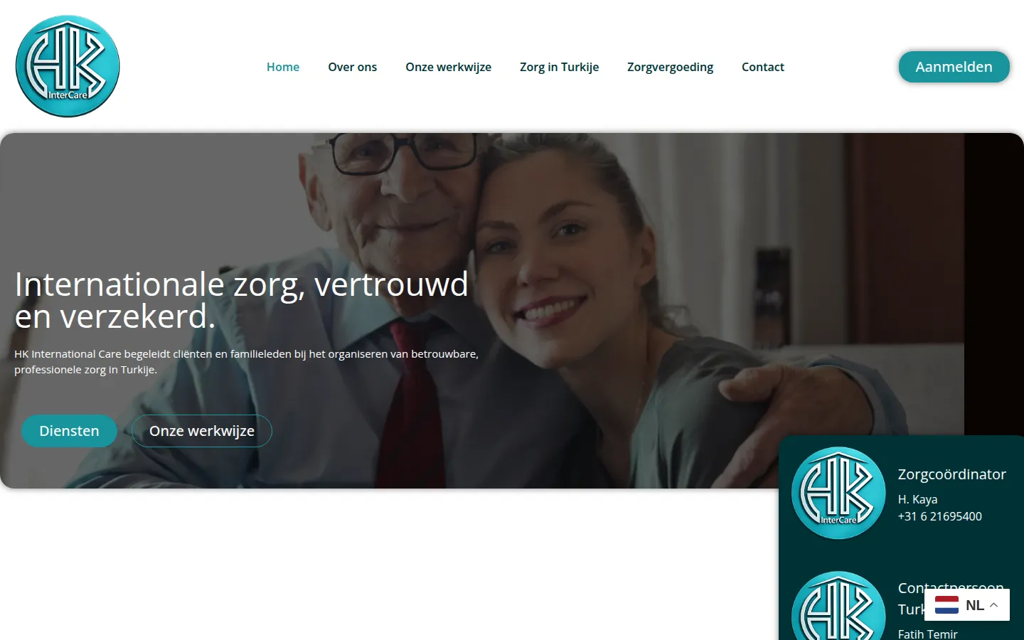 Screenshot van HK Intercare